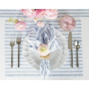 Elegant Striped Linen Napkins Set for Every Occasion