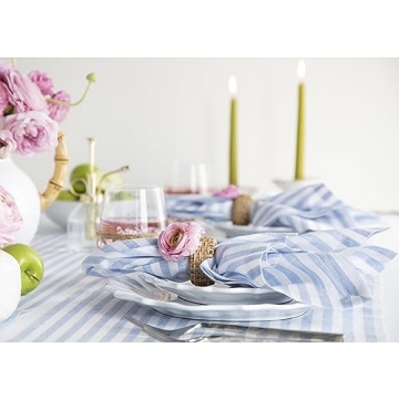 Elegant Striped Linen Napkins Set for Every Occasion