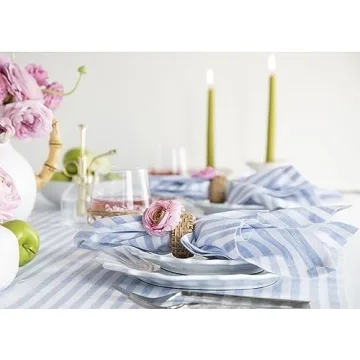 Elegant Striped Linen Napkins Set for Every Occasion