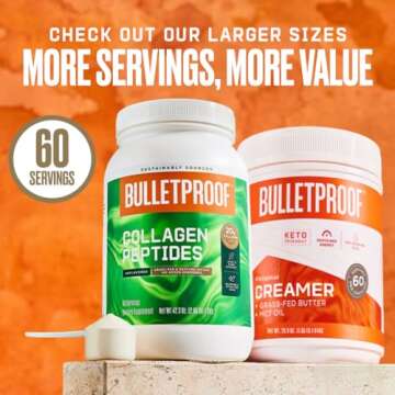 Bulletproof Vanilla Collagen Peptides Powder with MCT Oil, 17.6 Ounces, Grass-Fed Collagen Protein for Skin, Bones and Joints