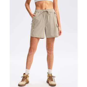 SANTINY Lightweight Hiking Cargo Shorts for Women