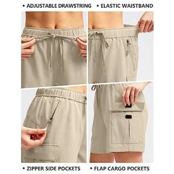 SANTINY Lightweight Hiking Cargo Shorts for Women