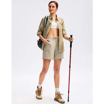 SANTINY Lightweight Hiking Cargo Shorts for Women