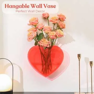 Beautiful PORPAN Heart Vase - Modern Acrylic Flower Display for All Occasions