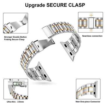 MioHHR Stainless Steel Band for Apple Watch 38mm 40mm