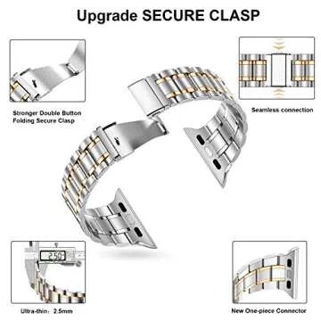 MioHHR Stainless Steel Band for Apple Watch 38mm 40mm