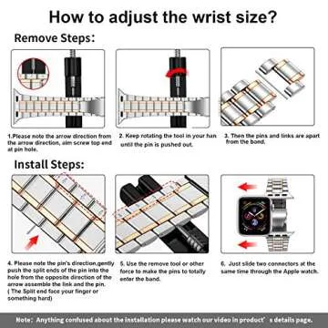 MioHHR Stainless Steel Band for Apple Watch 38mm 40mm