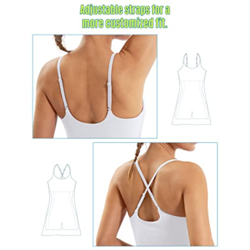 Ewedoos Women Tennis Dress Built in Shorts & Bra Adjustable Style