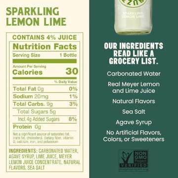 Betty Buzz Sparkling Lemon Lime Premium Sparkling Soda by Blake Lively (12 pack) | Natural Flavors & Sweeteners, Only Clean Ingredients