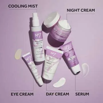 No7 Menopause Skincare Bundle - Includes Protect & Hydrate Day Cream, Instant Cooling Mist, Firm & Bright Eye Concentrate, Nourishing Overnight Cream, and Instant Radiance Serum - 5-Piece Bundle