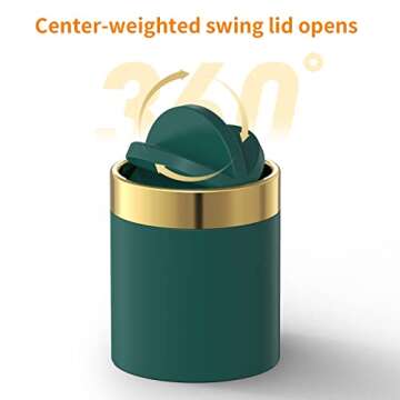 Mini Trash Can with Lid, Desktop Small Trash Can Recycling Bin Cute Metal Garbage Can for Tabletop C...