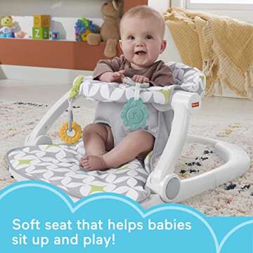 Fisher-Price Portable Baby Chair Sit-Me-Up Floor Seat With Toys, Starlight Bursts