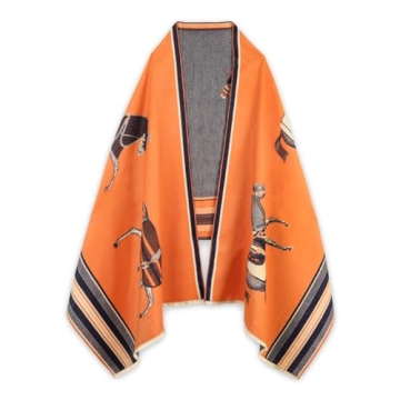 EXTREE Scarfs for Women Pashmina Silky Shawl Wrap for Evening Dressing Horse Scarf Blanket Open Fron...