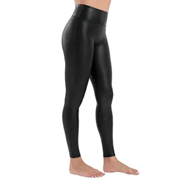 Tagoo Faux Leather Leggings for Women Tummy Control Dressy Leggings High Waisted Pleather Pants Disc...