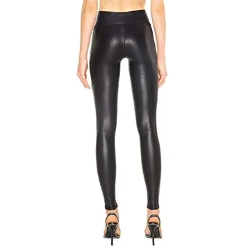 Tagoo Faux Leather Leggings for Women Tummy Control