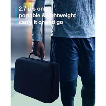 Massage Gun for Athletes, Deep Tissue Percussion Muscle Massager with 6 Heads for Pain Relief, Handheld Quite Portable Massage Device with 30 Speed for Back, Neck, Shoulder, Foot, Leg Recovery