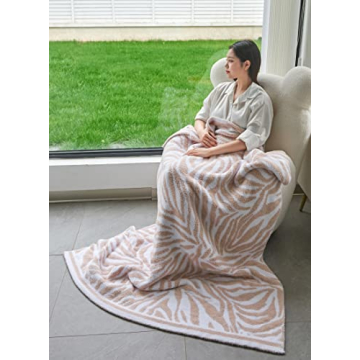 ATMOSURELY Cozy Microfiber Zebra Print Throw Blanket
