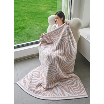 ATMOSURELY Cozy Microfiber Zebra Print Throw Blanket