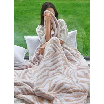 ATMOSURELY Cozy Microfiber Zebra Print Throw Blanket
