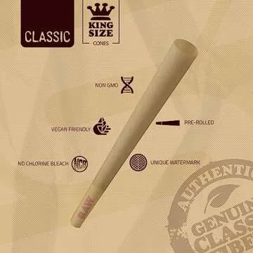 RAW King Size Pre-rolled Cones - 50 Pack for Easy Use