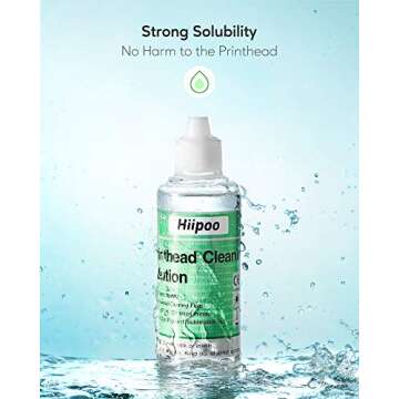 Hiipoo Universal Printhead Cleaning Kit Compatible for HP Canon Brother Inkjet Printers,Work with 8600 8610 ET-2650 WF-2650 WF-2750 WF-7710 WF-7720 ect, High Efficiency Premium Syringe, 100ML