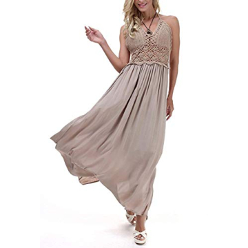 Shop the LILBETTER Women's Beach Crochet Maxi Dress