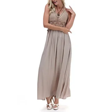 Shop the LILBETTER Women's Beach Crochet Maxi Dress