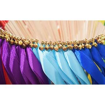 Kingsnow 100 Colorful Ribbon Wands for Weddings and Parties