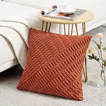 Fancy Homi 2 Packs Rust Boho Decorative Throw Pillow Covers 18x18 Inch for Couch Bed, Rustic Farmhou...