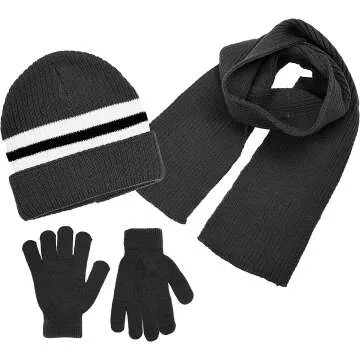 Kids Winter Accessories Hat Scarf & Glove Set