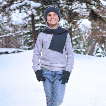 Kids Winter Accessories Hat Scarf & Glove Set