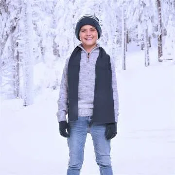Kids Winter Accessories Hat Scarf & Glove Set