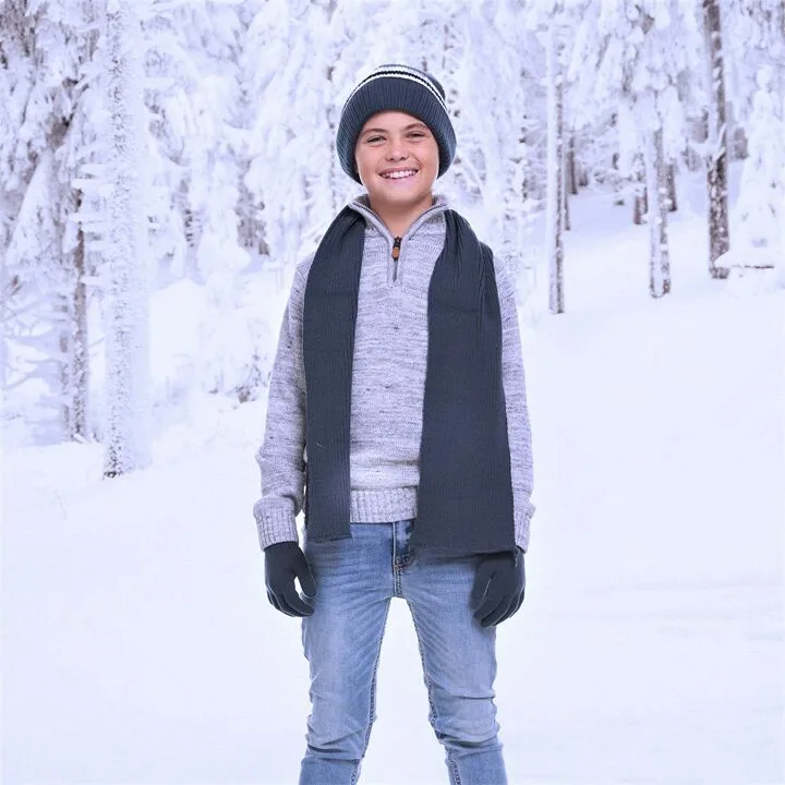 Kids Winter Accessories Hat Scarf & Glove Set