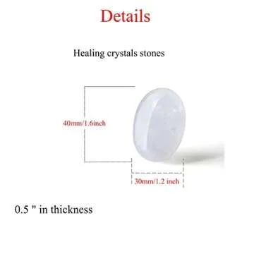 Clear Quartz Thumb Healing Crystals Stones Sets Hand Carved Stones Gemstone Pocket Natural Stone Meditation Reiki Energy Oval Worry Stone Palm Stone for Anxiety Therapy
