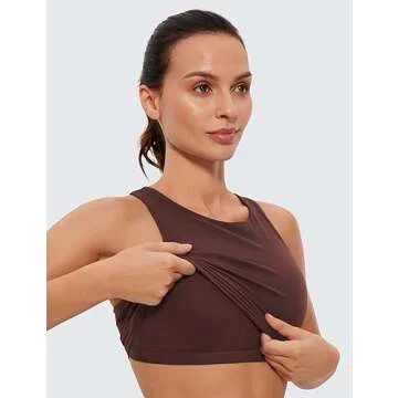 CRZ YOGA Racerback Bra for Women - Light Support Yoga Top