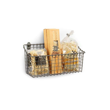 Rustic Steel Wall Basket for Farmhouse Storage & Organization