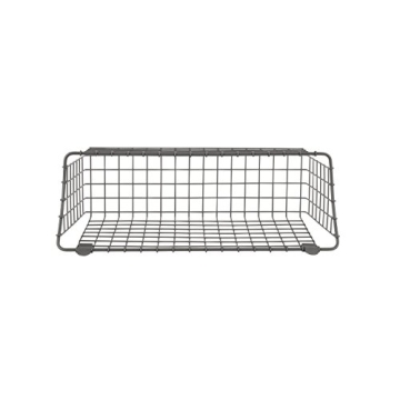 Rustic Steel Wall Basket for Farmhouse Storage & Organization