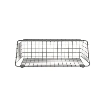 Rustic Steel Wall Basket for Farmhouse Storage & Organization