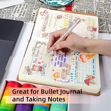 HANKU Glitter Gel Pens - 16 Vibrant Colors for Creativity