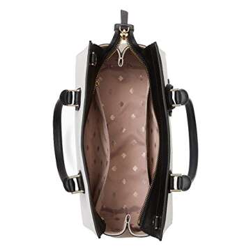 Kate Spade New York Cameron Medium Satchel Purse (Bright White/Warm Beige/Black)