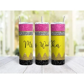 Personalized 20oz Teacher Tumbler with Lid & Straw