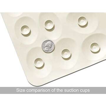 Non-Slip Bathtub Mat OTHWAY Soft Rubber Bathroom Bathmat with Strong Suction Cups (Beige)