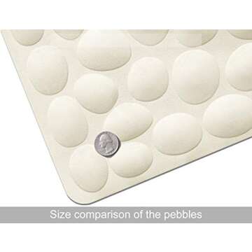 Non-Slip Bathtub Mat OTHWAY Soft Rubber Bathroom Bathmat with Strong Suction Cups (Beige)