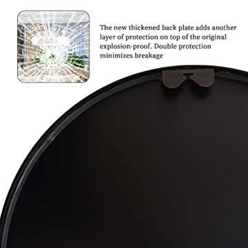 GLSLAND Circle Mirror, Black Round Wall Mirror 30 Inch, Round Vanity Mirror for Bathrooms, Entryways, Living Rooms and Wall Decor