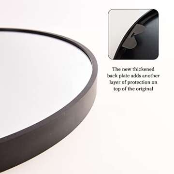 GLSLAND Circle Mirror, Black Round Wall Mirror 30 Inch, Round Vanity Mirror for Bathrooms, Entryways, Living Rooms and Wall Decor