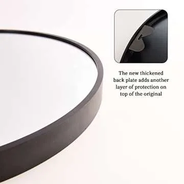 GLSLAND Circle Mirror, Black Round Wall Mirror 30 Inch, Round Vanity Mirror for Bathrooms, Entryways, Living Rooms and Wall Decor