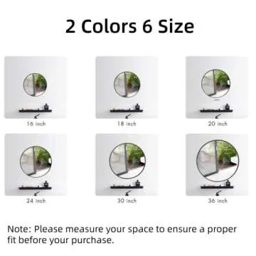 GLSLAND Circle Mirror, Black Round Wall Mirror 30 Inch, Round Vanity Mirror for Bathrooms, Entryways, Living Rooms and Wall Decor