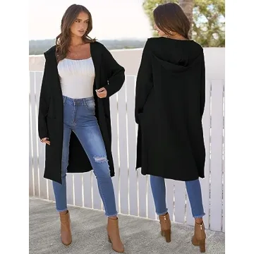 Ultra-Soft MEROKEETY Hooded Cardigan Women's Oversized Coatigan