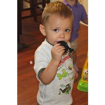 Bebe Silicone Baby Teether Toys & Gum Massagers, 1 Hard & 1 Soft Cookies & Raspberry