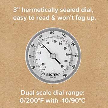 REOTEMP Heavy Duty Compost Thermometer for Accurate Readings